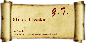 Girst Tivadar névjegykártya